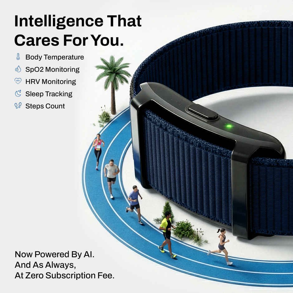 Pebble Pebble Qore 2 Smart Band with HR, SpO2, HRV, Temp, Sleep, Calls, 5ATM, Sports Modes