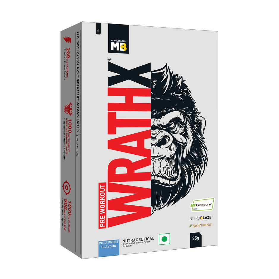 Muscleblaze Pre Workout Wrathx With Creapure, Nitroblaze & Bioperine | Cola Frost