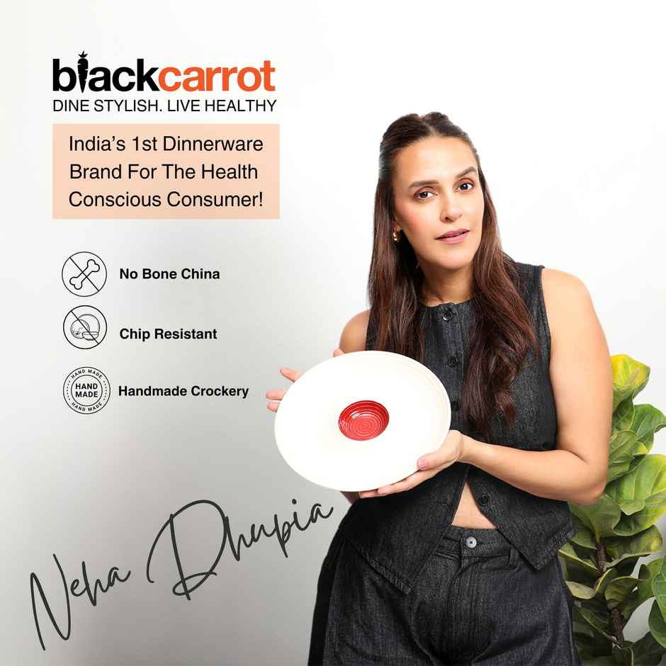 BlackCarrot Chip & Dip Platter | Red & White | Animal Bone Ash Free Ceramic Stoneware