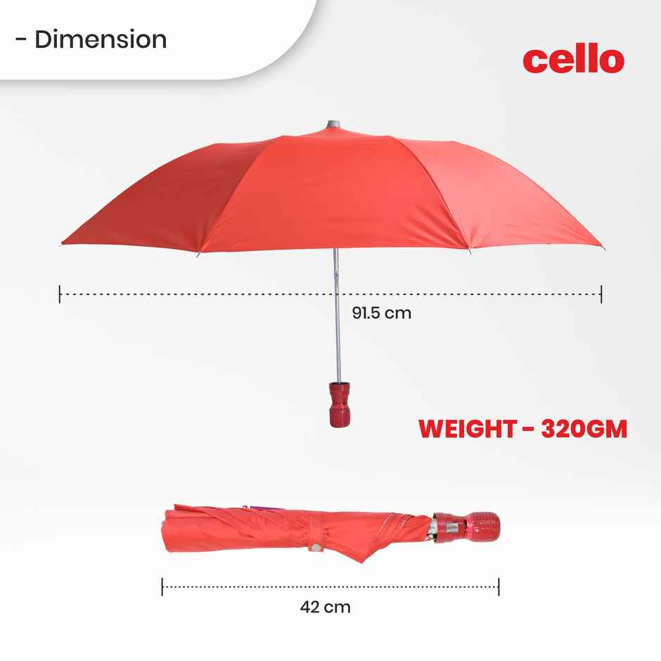 Cello Varsha 21 Inch 2 Fold Mix Mono Silver Umbrella | Orange
