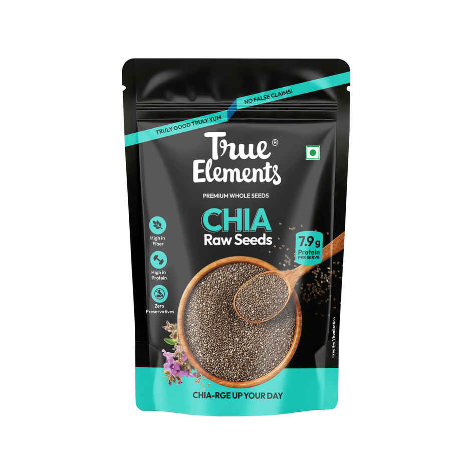 True Elements Chia Seeds Non-Gmo Seeds For Eating Rich In Omega -3 And Fibre Healthy Snacks Combo