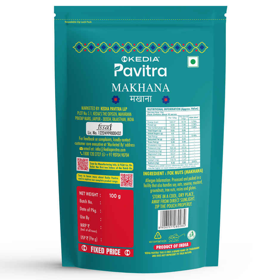 Kedia Pavitra Phool Makhana | Popped | Lotus Seeds