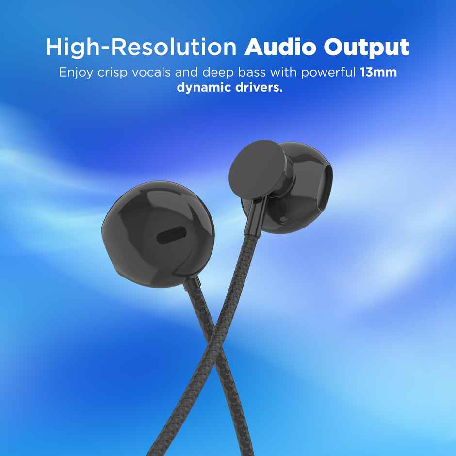 Aroma HF507 - 3.5mm Jack Clear Hi-Fi Sound With Volume Control Wired Earphone | Black
