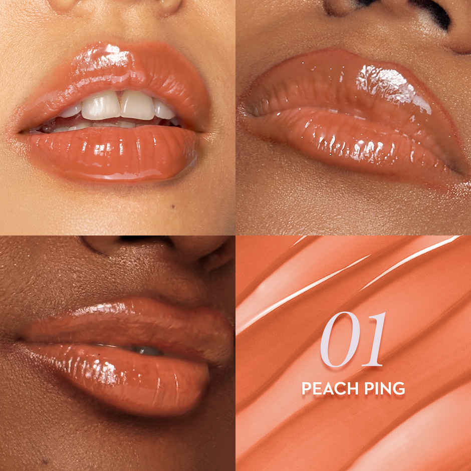 SUGAR Cosmetics Glide Peptide Plumping Gloss Stick|01 Peach Ping