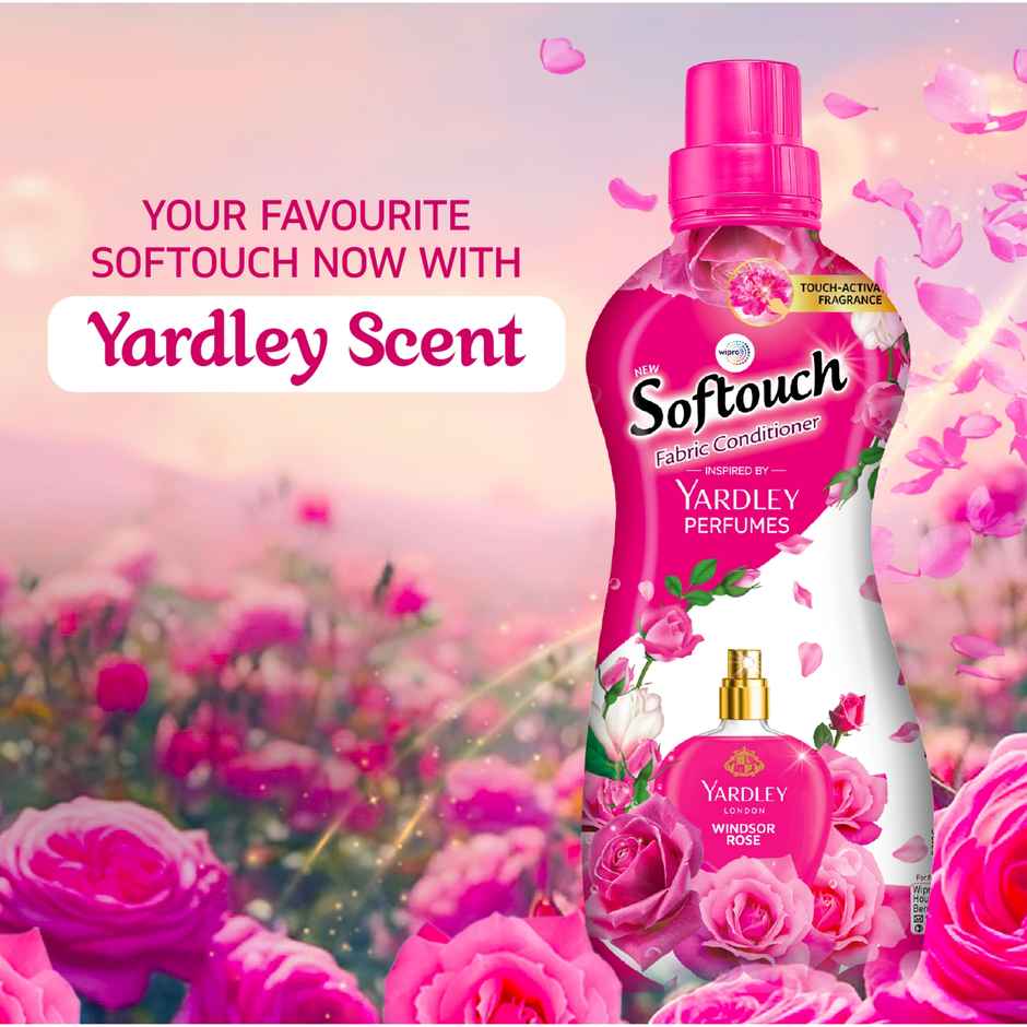 Softouch Yardley Fabric Conditioner | Long Lasting Fragrance for Clothes | Windsor Rose | 790 + 190 ml