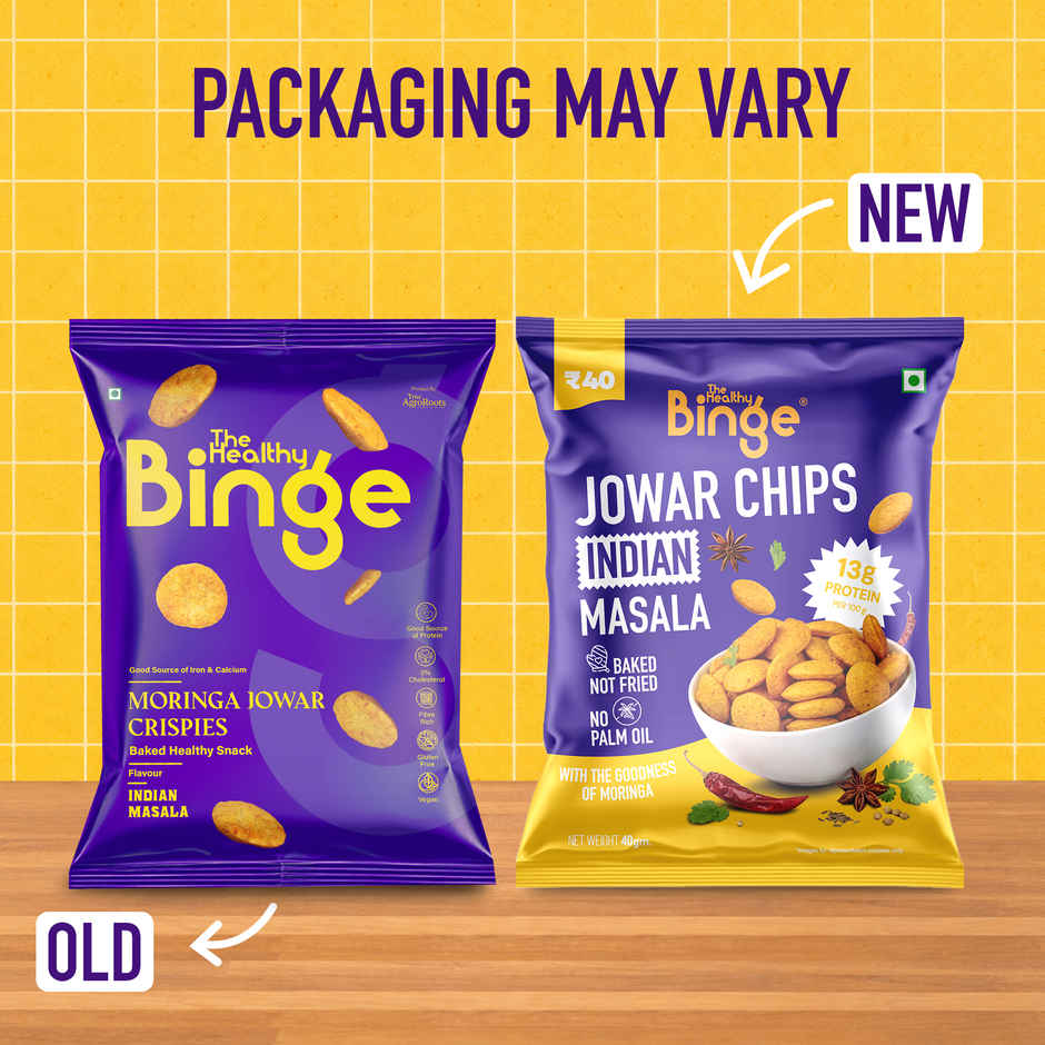 The Healthy Binge Moringa Jowar Baked Chips Indian Masala | High Protein & Fibre