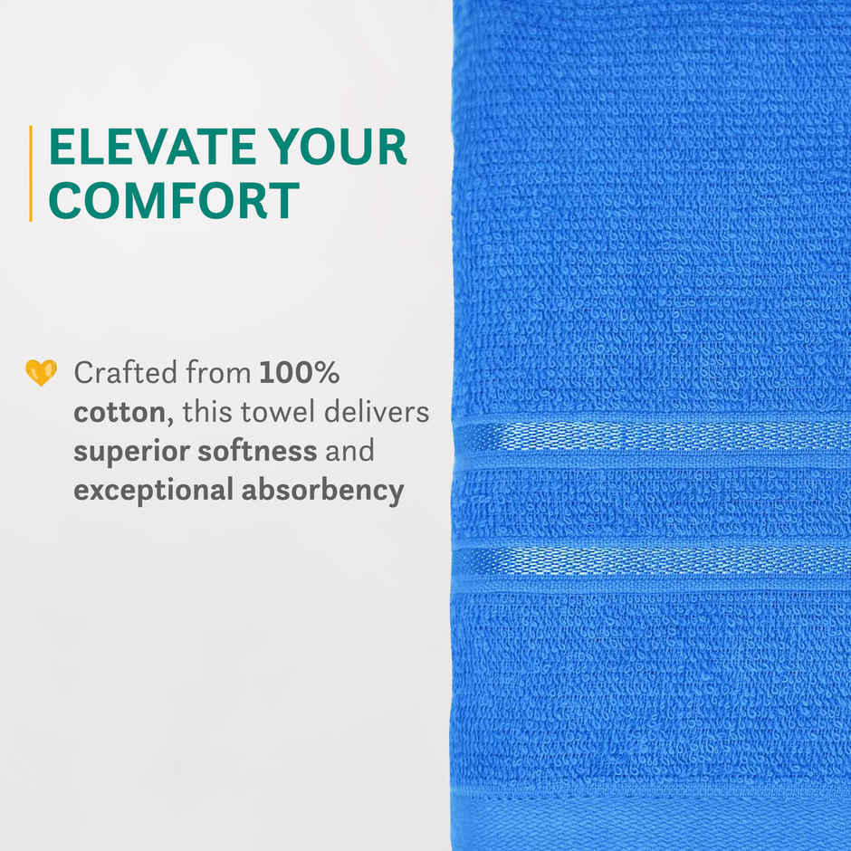 Home Elegance by myTrident Comfort Living Cotton Hand Towel Set | 40cm x 60cm | 400 GSM | Ocean Blue
