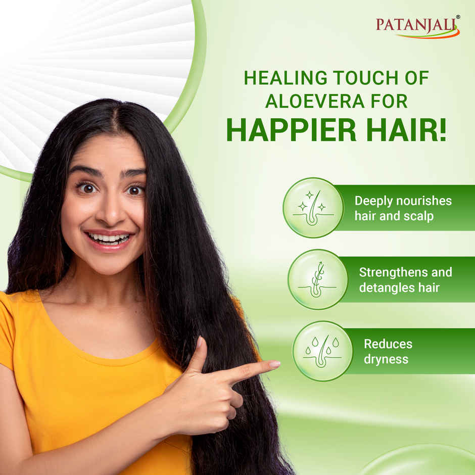 Patanjali Kesh Kanti Aloe Vera Hair Cleanser Shampoo Scalp Cleansers for Soft and Thick Hair