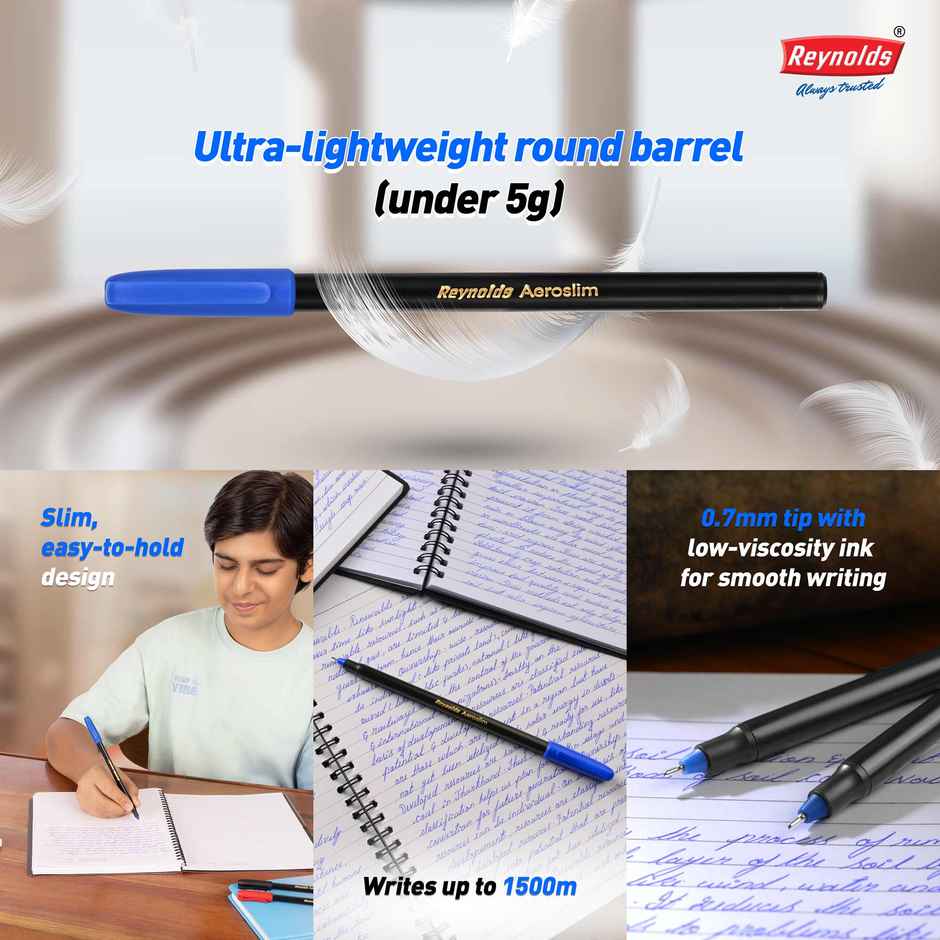 Reynolds Aeroslim Ball Pen Set (5 Blue Pens)