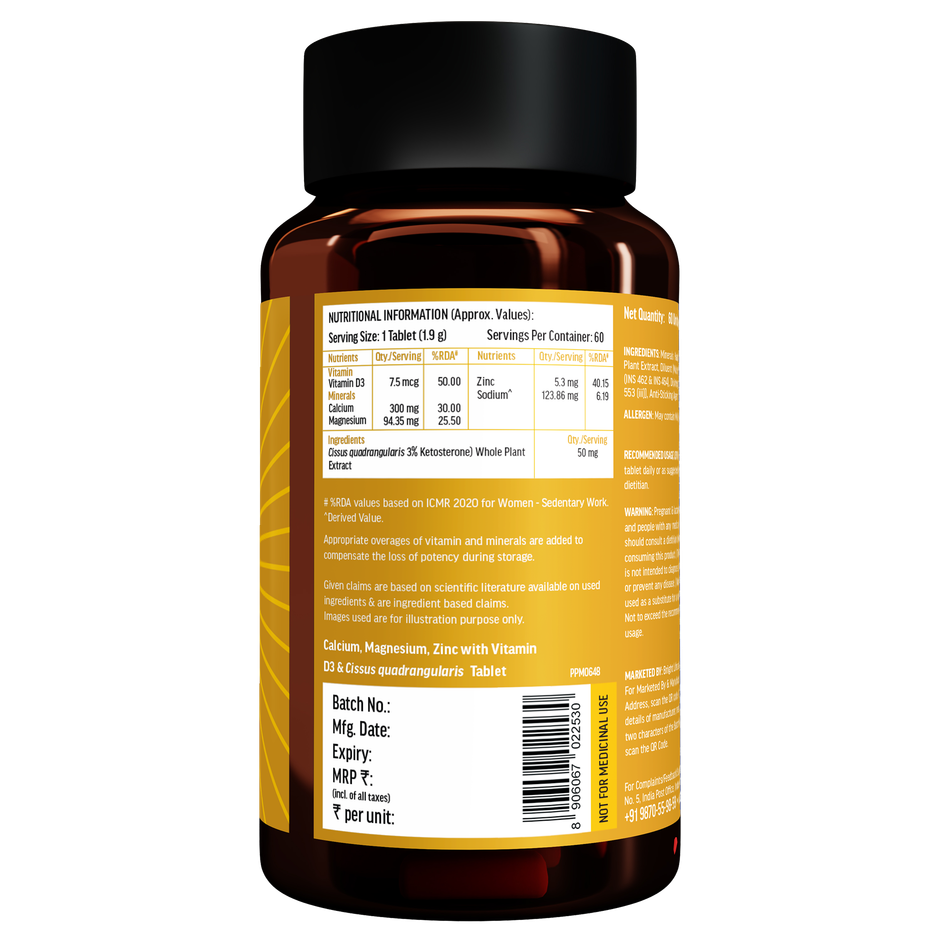 hk vitals Calcium Magnesium and Zinc 60 Tablets