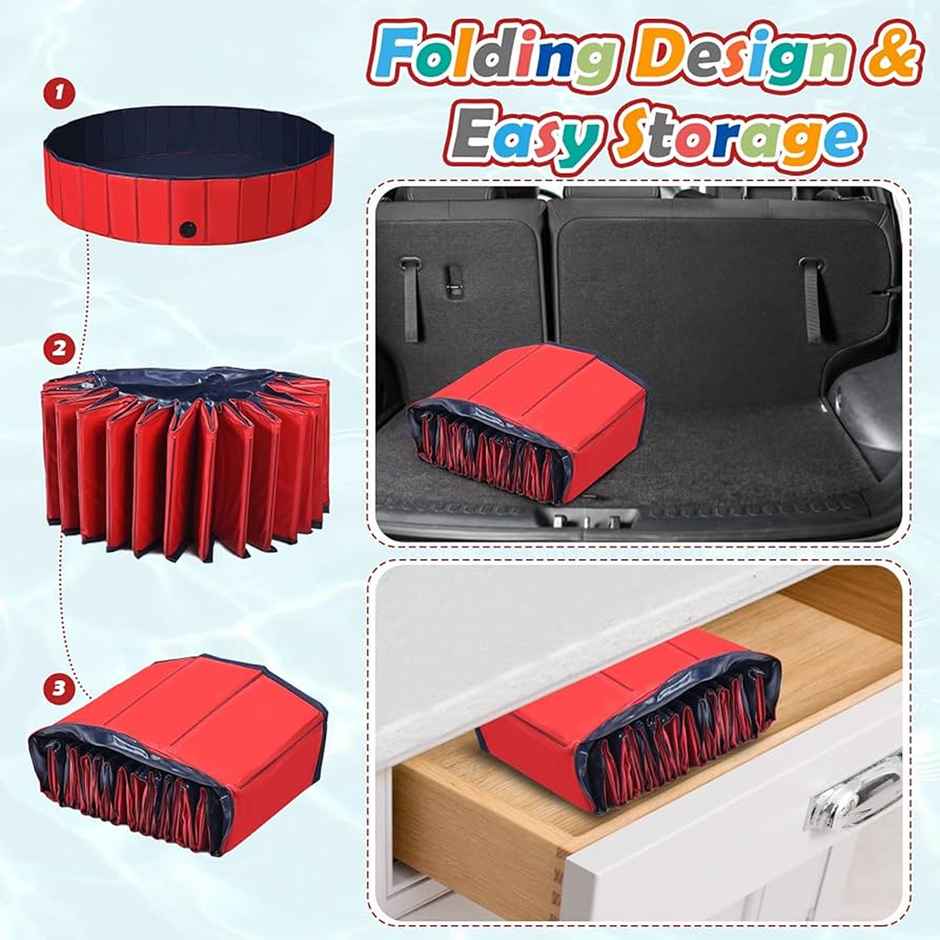 Kidology Foldable Kids Swimming & Pet Pool | Collapsible Bath Tub | 80 30 cm