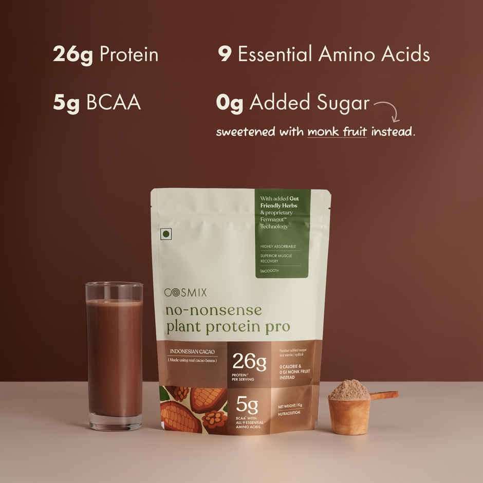 Cosmix No Nonsense Fermented Yeast Protein Pouch | Indonesian Cacao Chocolate | 26 g Protein