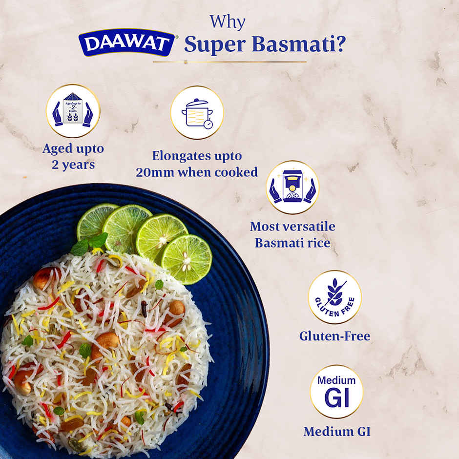 Daawat Super Pure Basmati Rice | Extra Long Grain