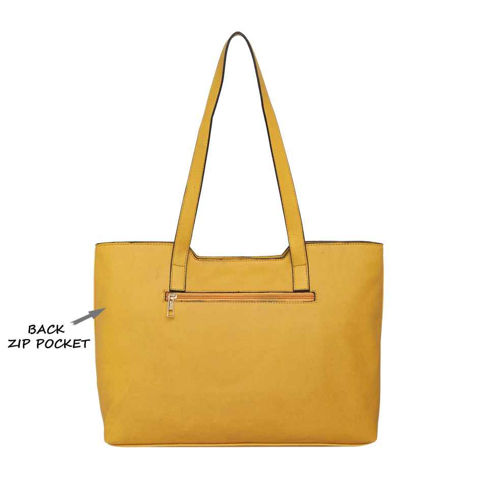 Lavie Women's Synthetic Leather Tote Bag | Medium | Ochre