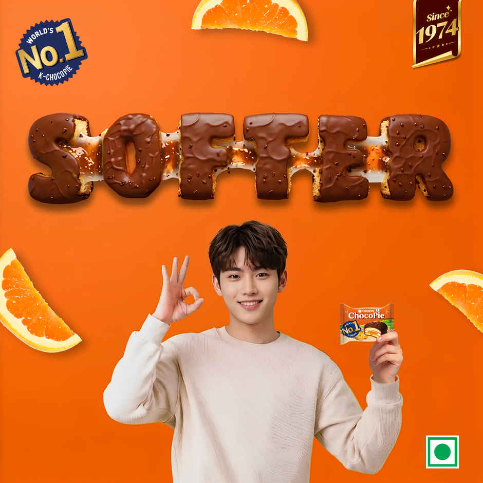 Orion Orange Choco Pie | Centre|Filled Biscuit