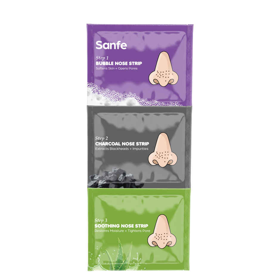 Sanfe DeepDetox 3 in 1 Nose Strips for Blackhead Removal