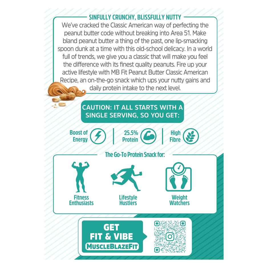 MuscleBlaze Classic Peanut Butter with Omega 3 & 6 (Crunchy)