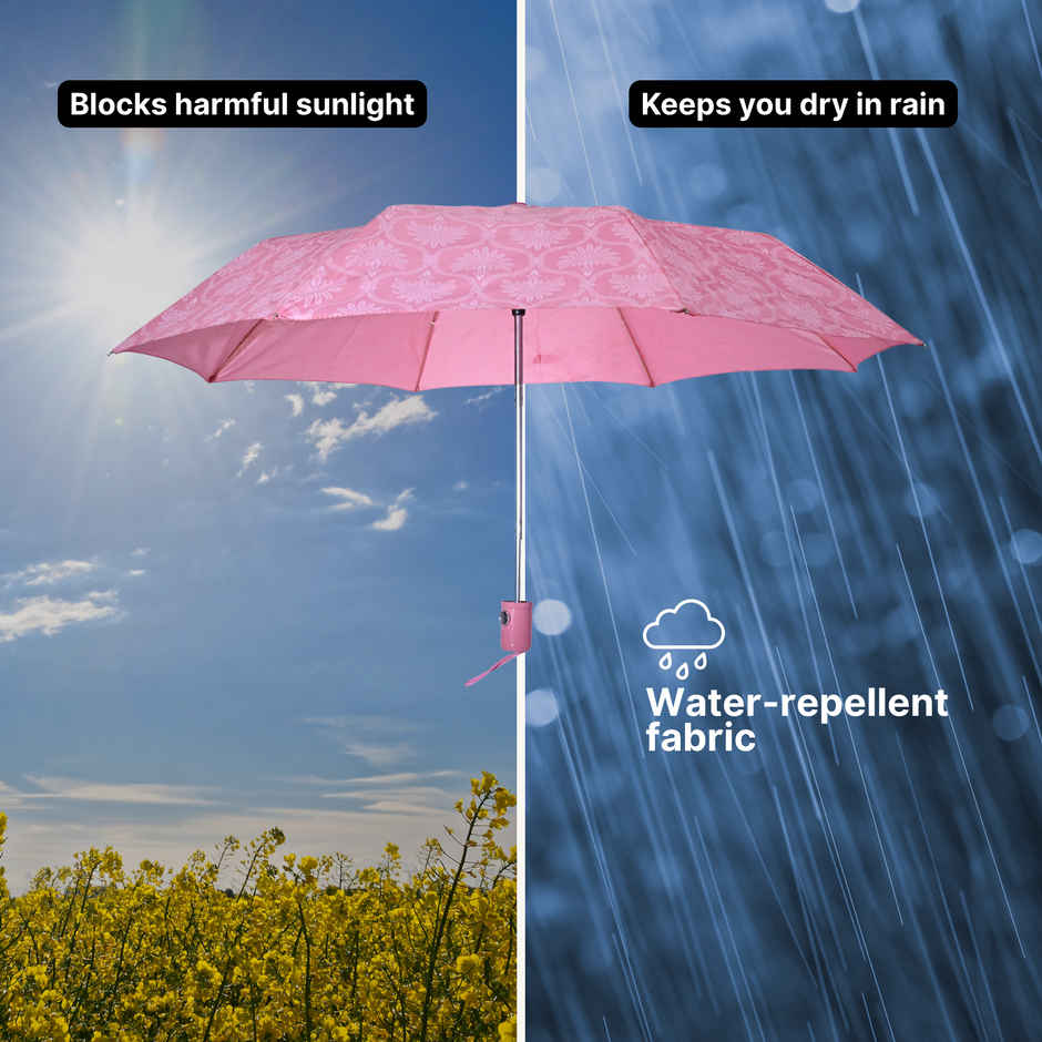 Citizen 3 Fold 22 Inch Auto Pink Printed umbrella