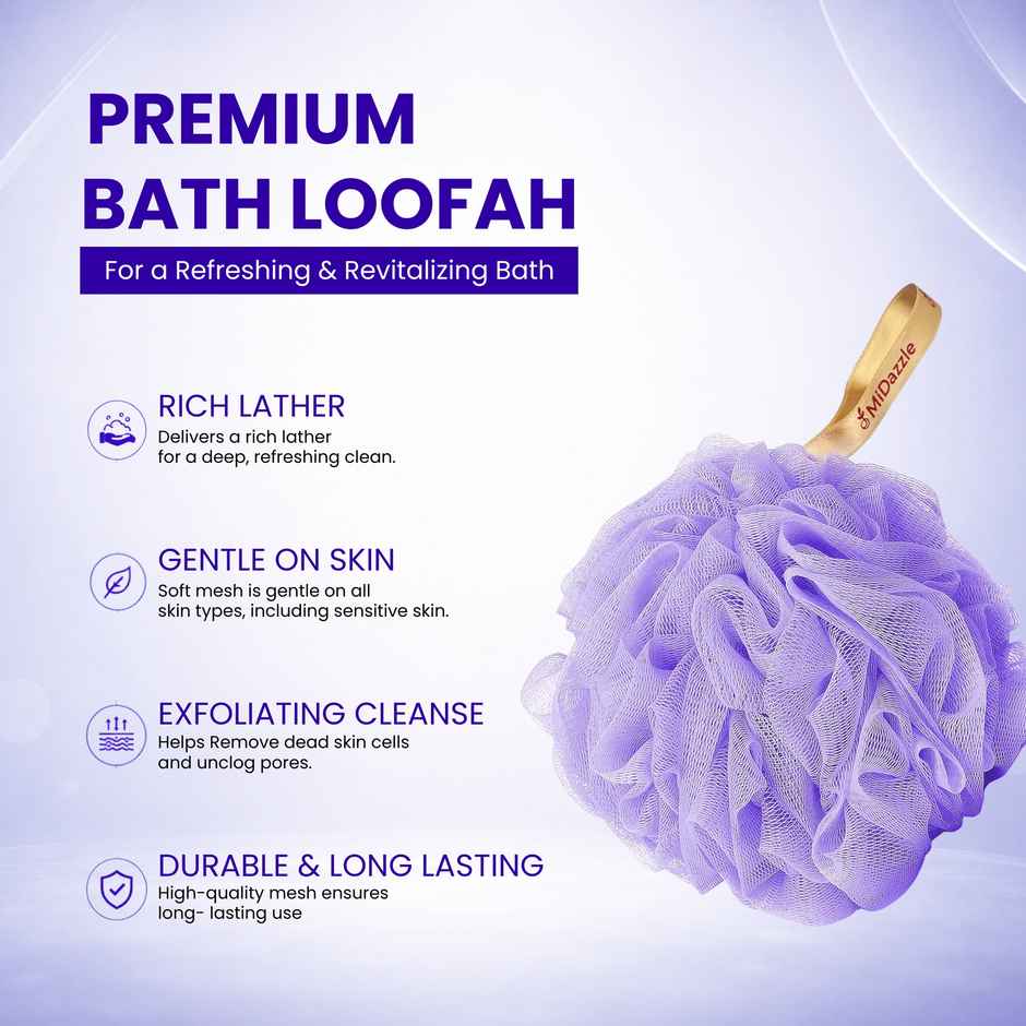 Midazzle Large Bathing Loofah Sponge Exfoliator Scrubber | Assorted | MINL6003