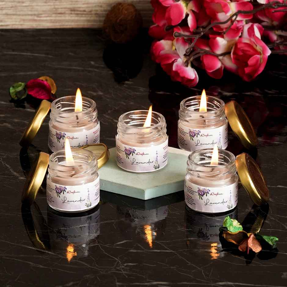 Mini Jar Lavender Scented Candles | Home Decor | Ecraftindia