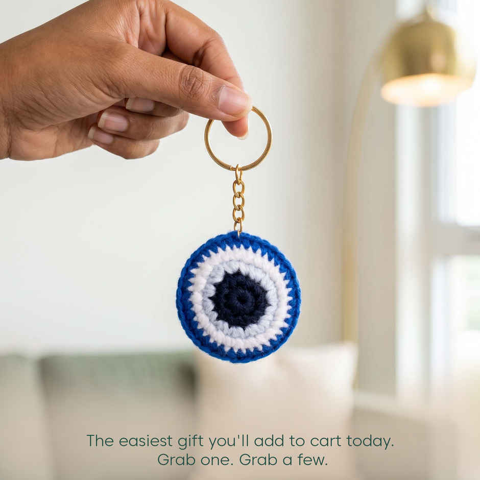 Kyari Handmade Crochet Evil Eye Keychain