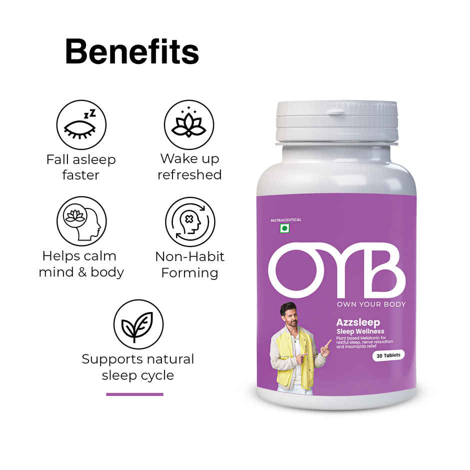 OYB Natural Sleep Tablets with Melatonin & Valerian Root
