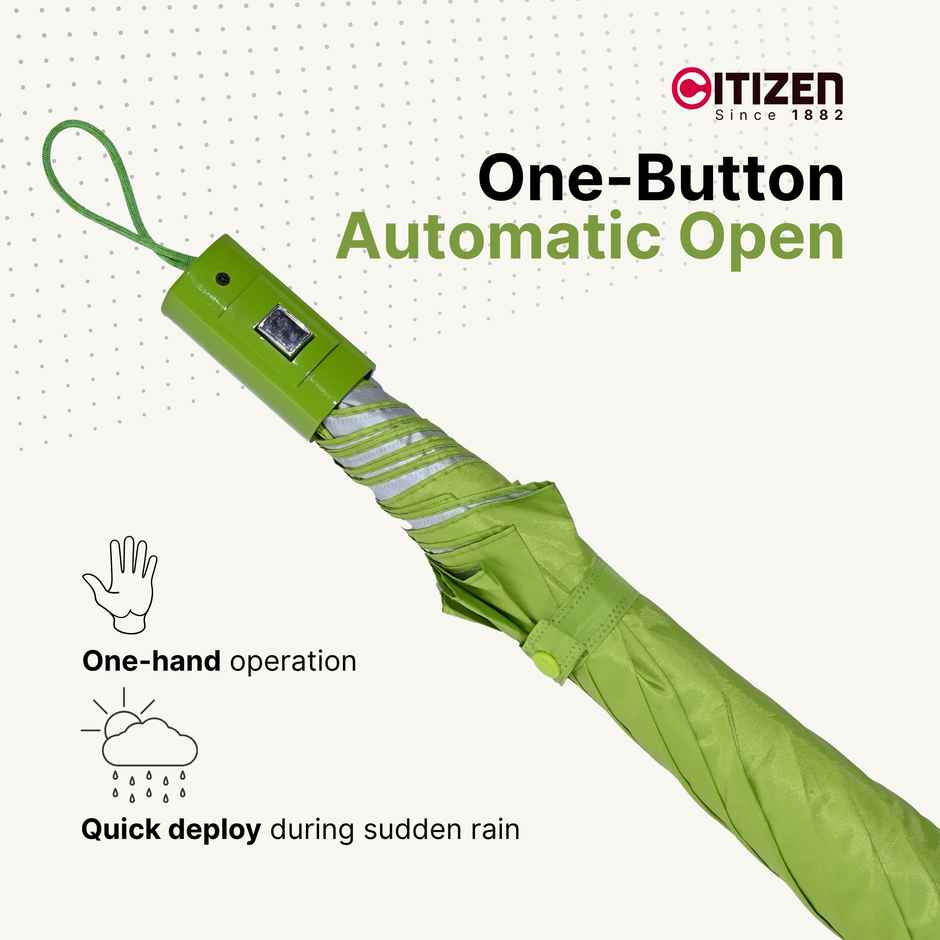Citizen Mono Silver Umbrella | Lime Green | 21 Inch | 2 Folds