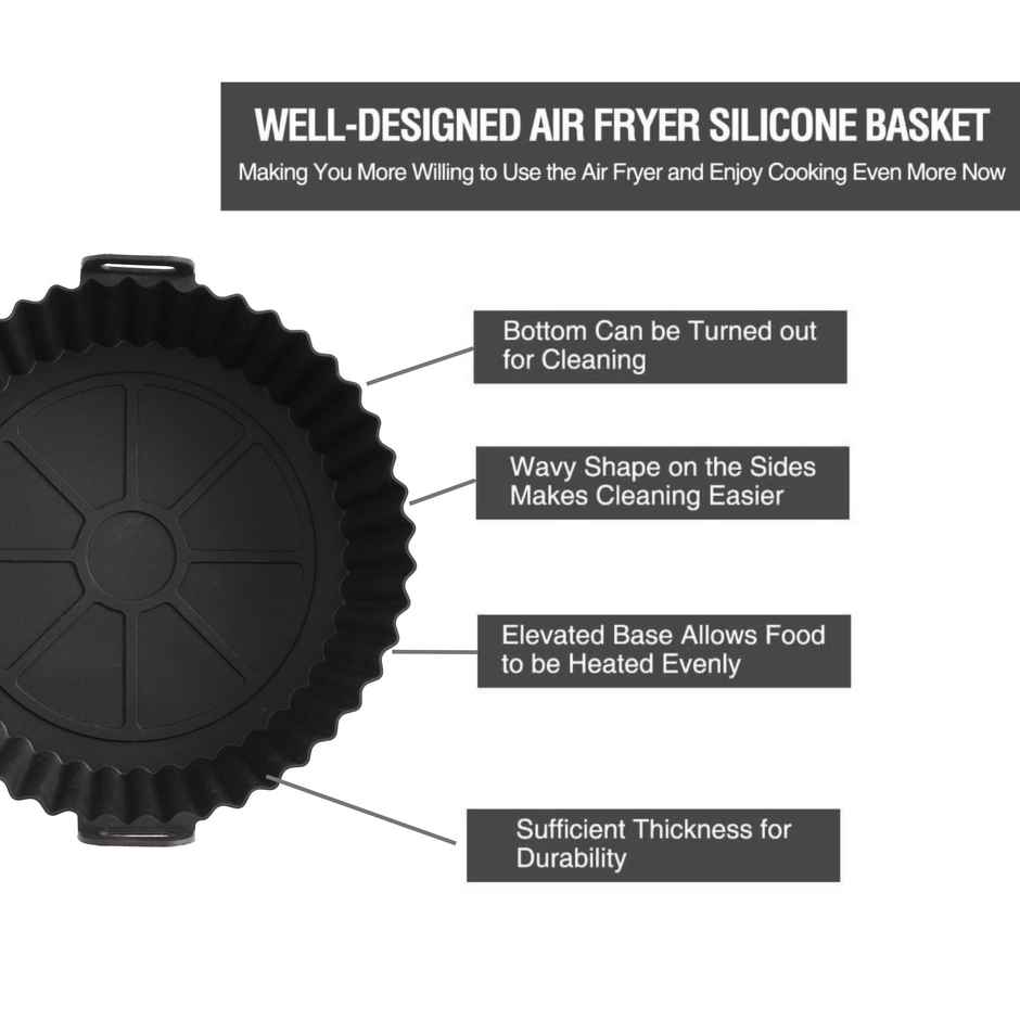 Cutting EDGE Silicone Air Fryer Liners Basket | Non-Stick, Heat Resistant | Set of 2 | Multicolor