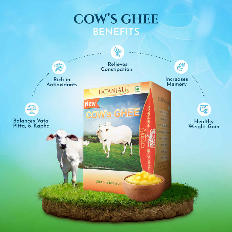 Patanjali Cow Ghee PET Jar - Pure Danedar, Rich Aroma, Cow Ghee