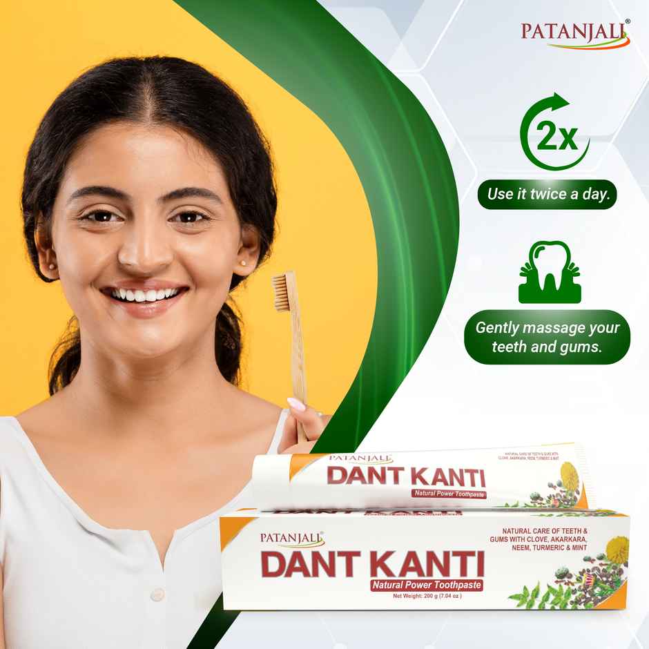 Patanjali Dant Kanti Natural Toothpaste Teeth Cleansers Paste For Strong Teeth and Gums Combo