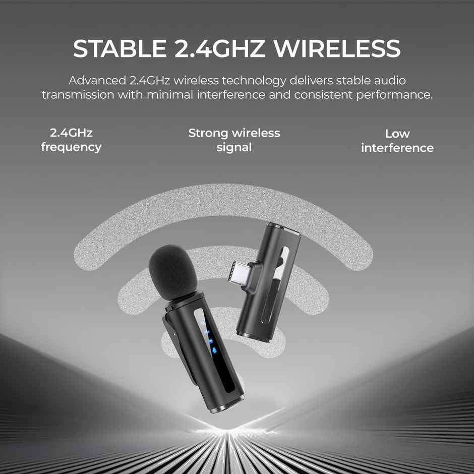 Digitek DWM 010 Wireless Microphone | Type C | 40m Range | 7 Hrs Battery
