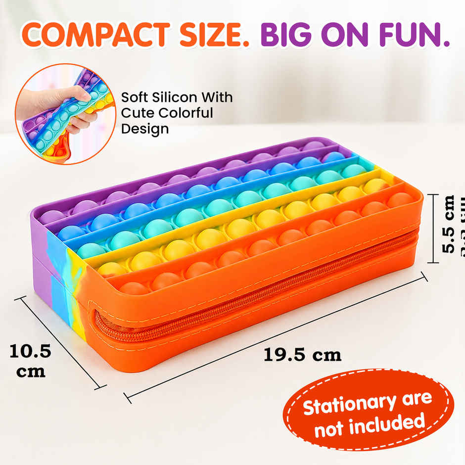 Kidology Pop It Fidget Pencil Pouch Toy | Multicolour