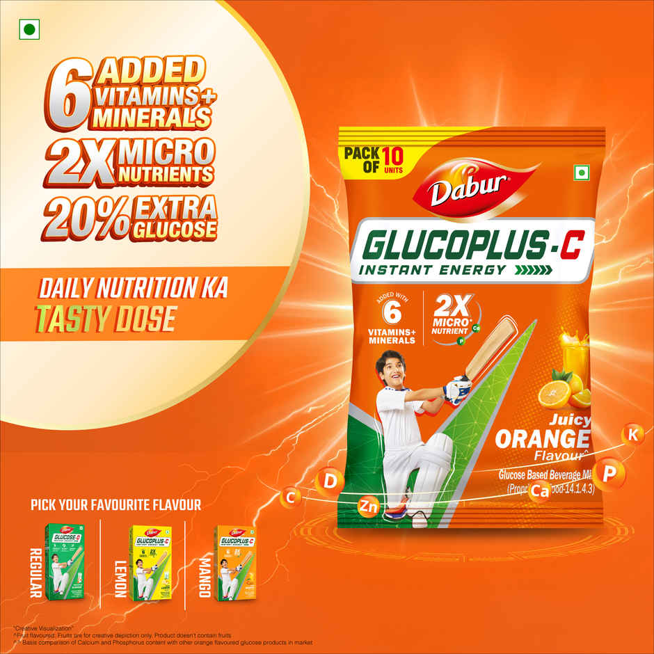 Dabur Glucoplus-C Orange Instant Energy Glucose Powder