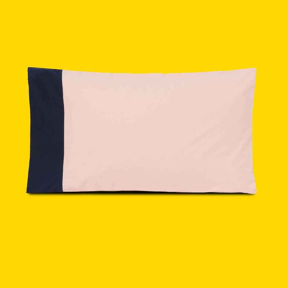 10club Highlight 100% Cotton Pillow Cover, Peach and Blue