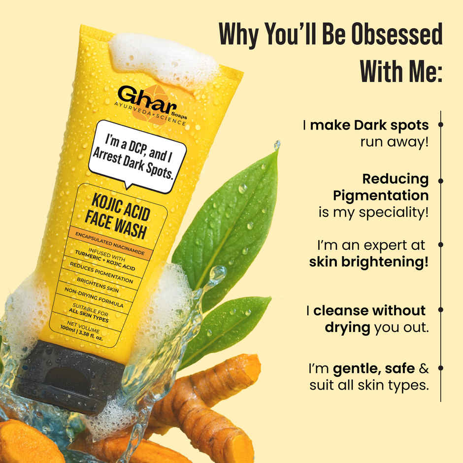 Ghar Kojic Acid & Turmeric Fades Dark Spots & Boosts Natural Glow