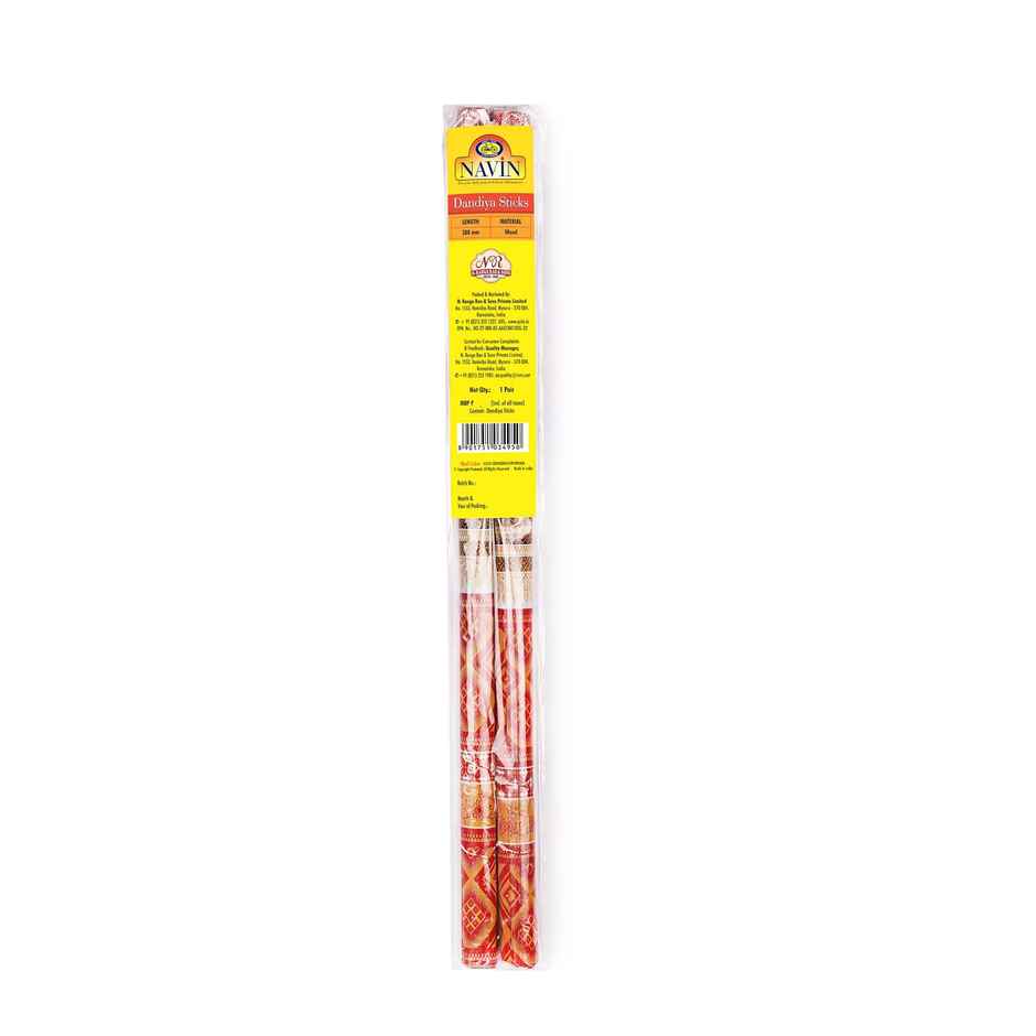 Navratri Wooden Dandiya Sticks | Traditional Garba Dance Sticks | Red | Cycle Pure
