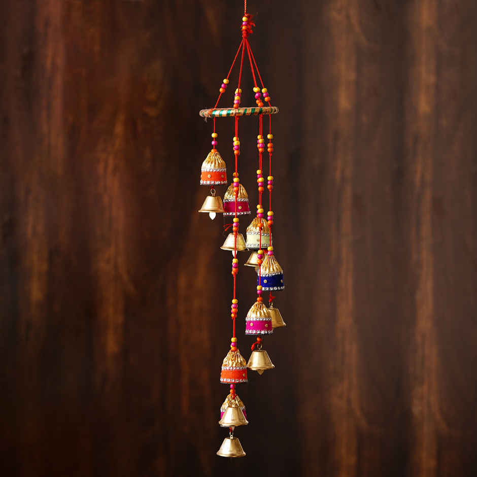 eCraftIndia Handcrafted Decorative Colorful Spiral Wall/Door/Window Hanging Bells