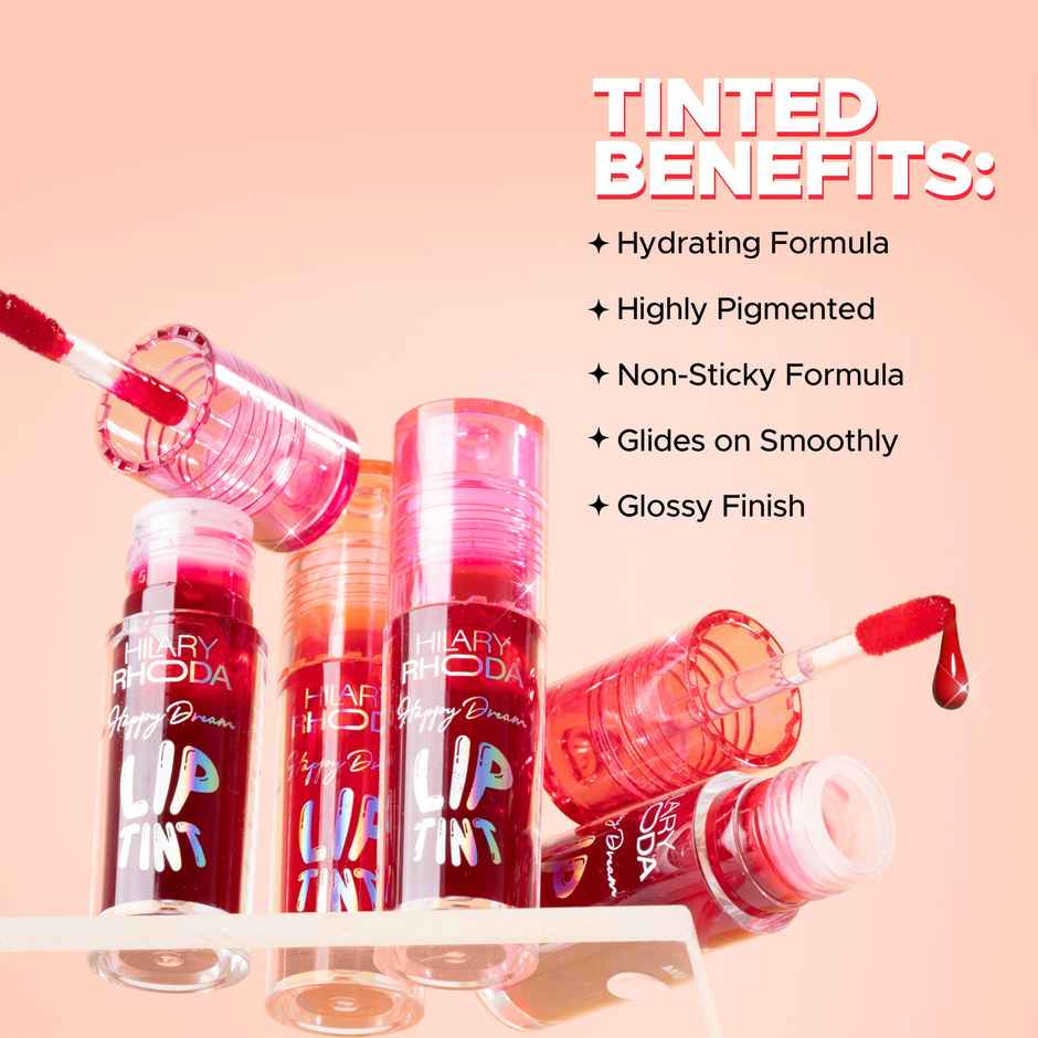 Hilary Rhoda Happy Dream Lip Tint | Infused with Hyaluronic Acid | Peach Wish - Shade 01