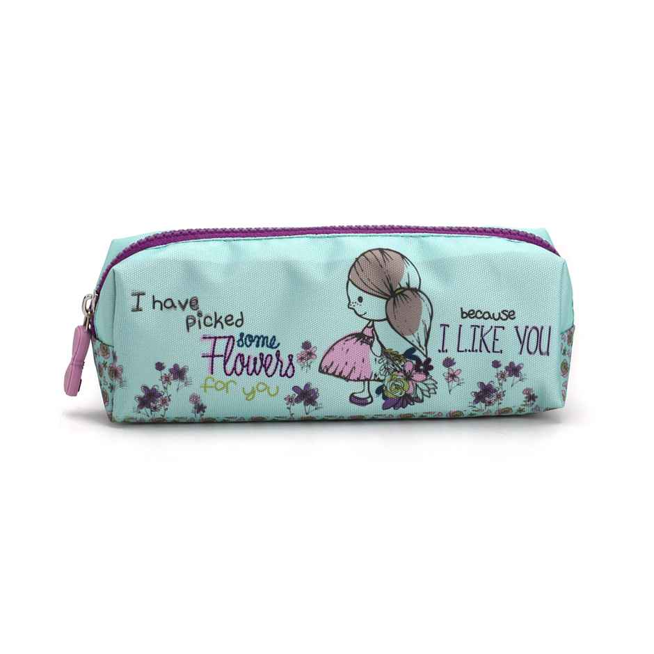 Qips Polyster Zip Closure Printed Pencil Bag | 00006-Qips