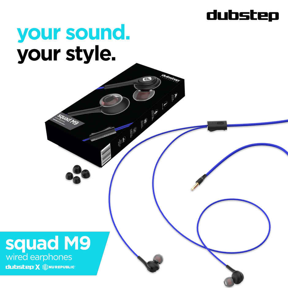 Dubstep Squad M9 With X-Bass Technology, 10Mm Dynamic Drivers In-Ear Wired Earphones With Mic
