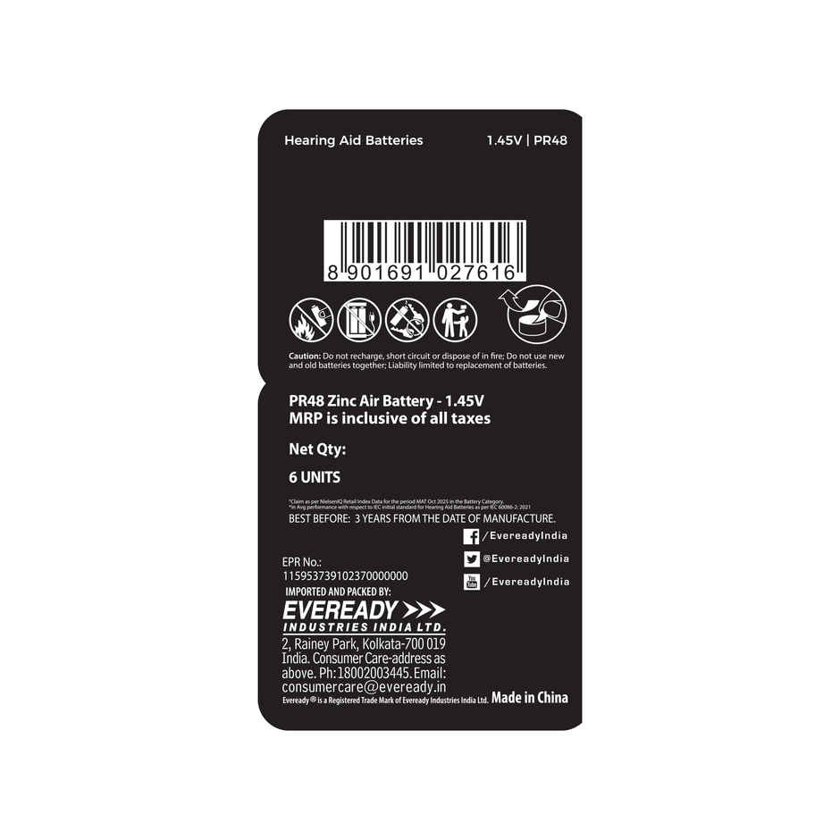 Eveready Ultima Pro Hearing Aid Batteries | Size 13