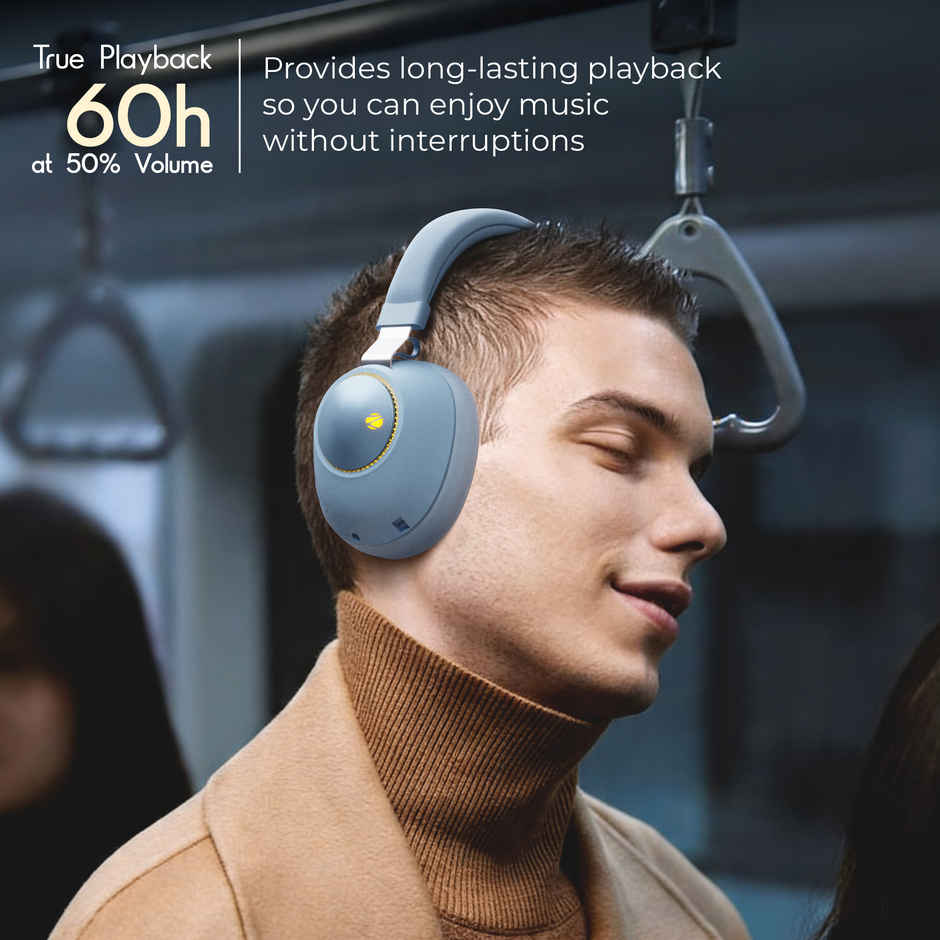 Zebronics Duke BT Headphone, 60h, Dual Pairing, Gaming Mode, ENC, LED, Deep Bass, Voice Asst(Blue)
