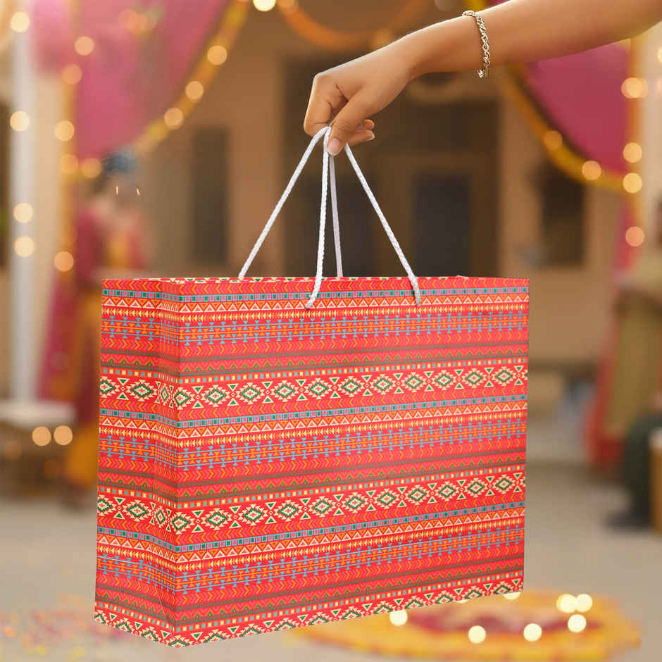 Orange Green Gift Bag | Mad Over Print