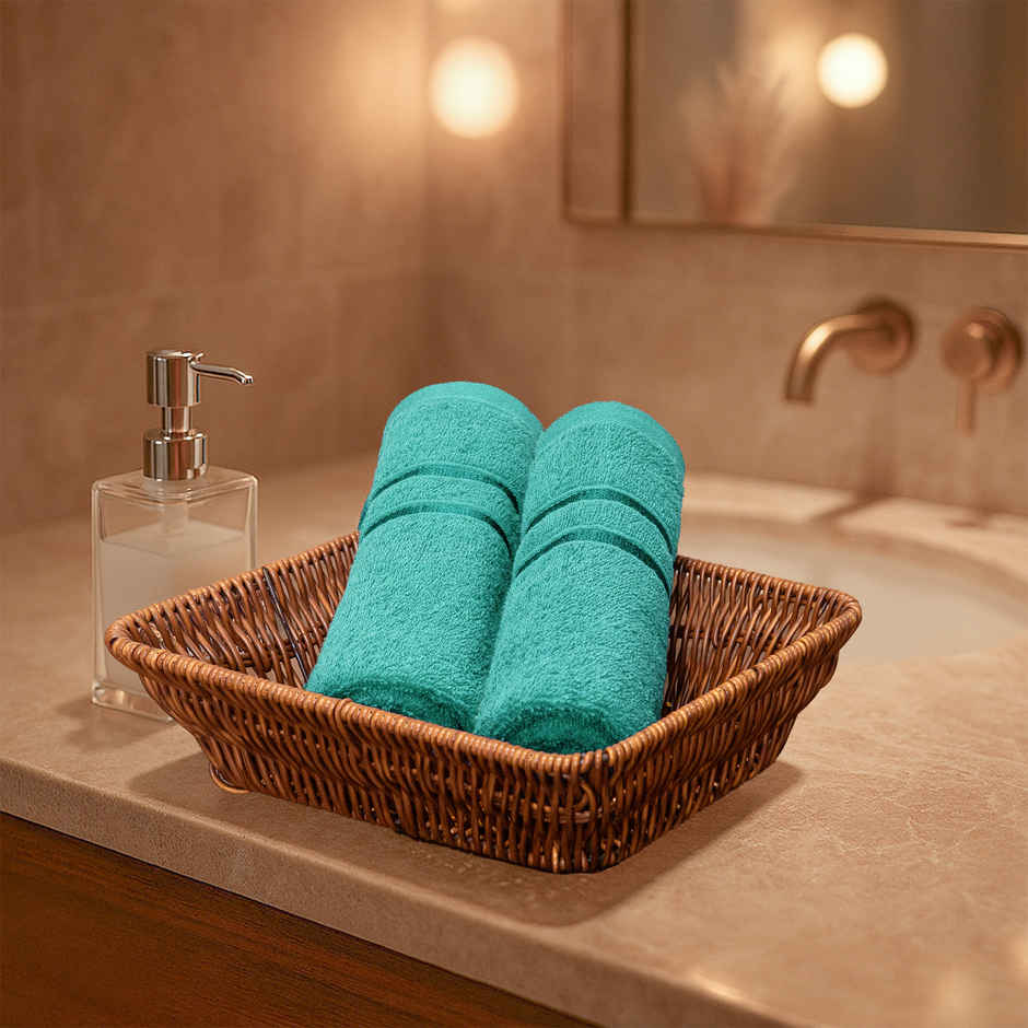 myTrident Comfort Living Cotton Hand Towel Set | Sea Green