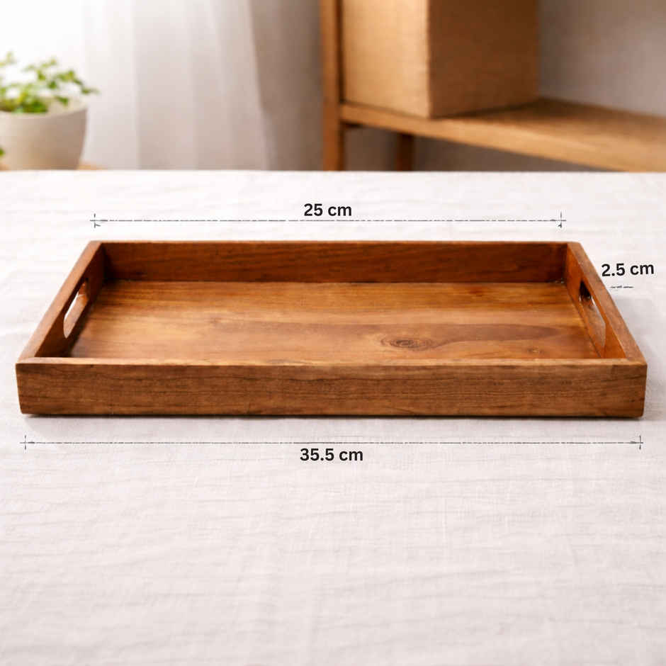 Estoria Collective Acacia Wooden Serving Tray Multipurpose
