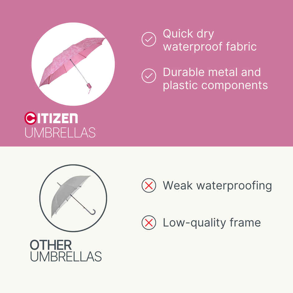 Citizen 3 Fold 22 Inch Auto Pink Printed umbrella