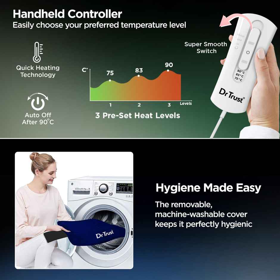 Dr Trust Orthopaedic Electric Heat Belt for Menstrual Cramps, Body/Knee Pain Relief Heating Pad