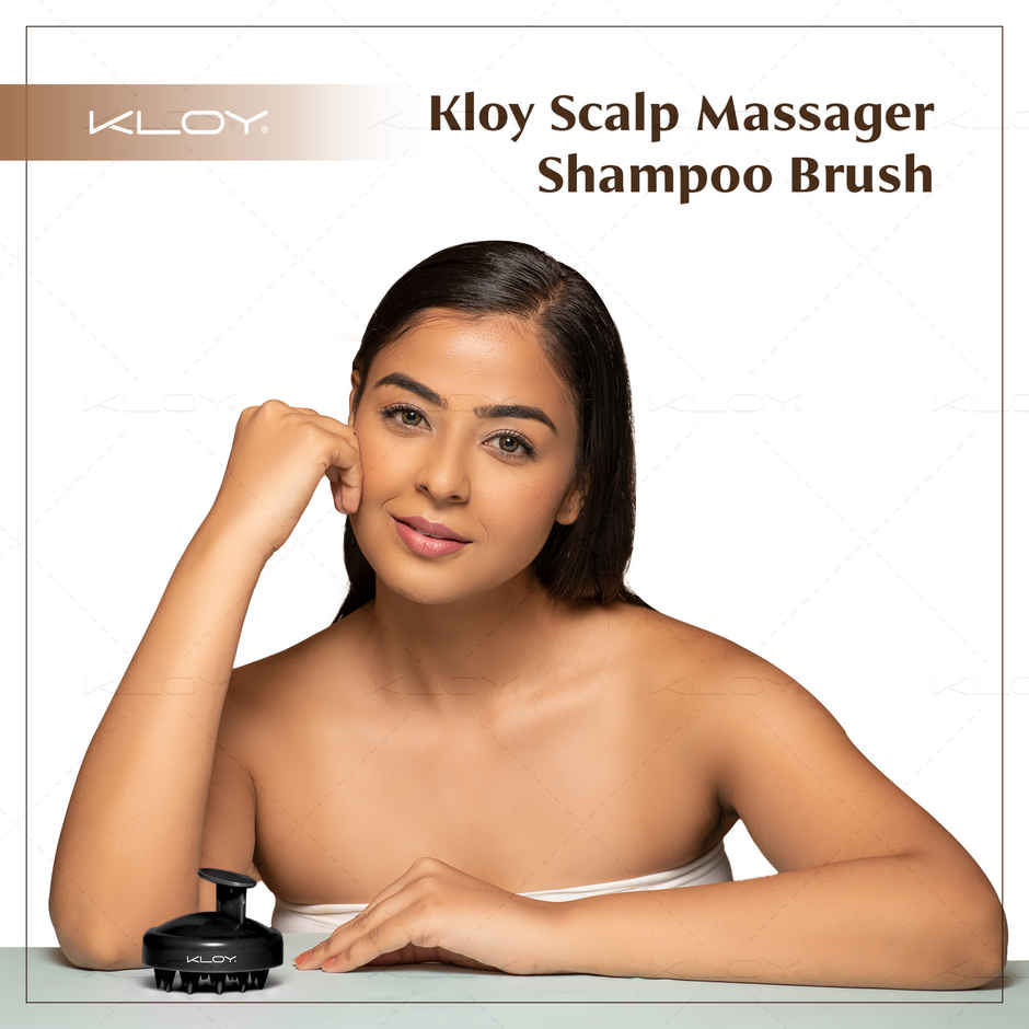 Kloy Round Hair Scalp Massager Shampoo Brush | Anti-Dandruff | Black