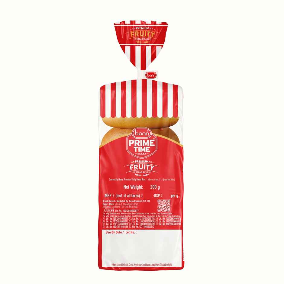 Bonn Prime Time Premium Fruity Bun Bread (6 Slice)