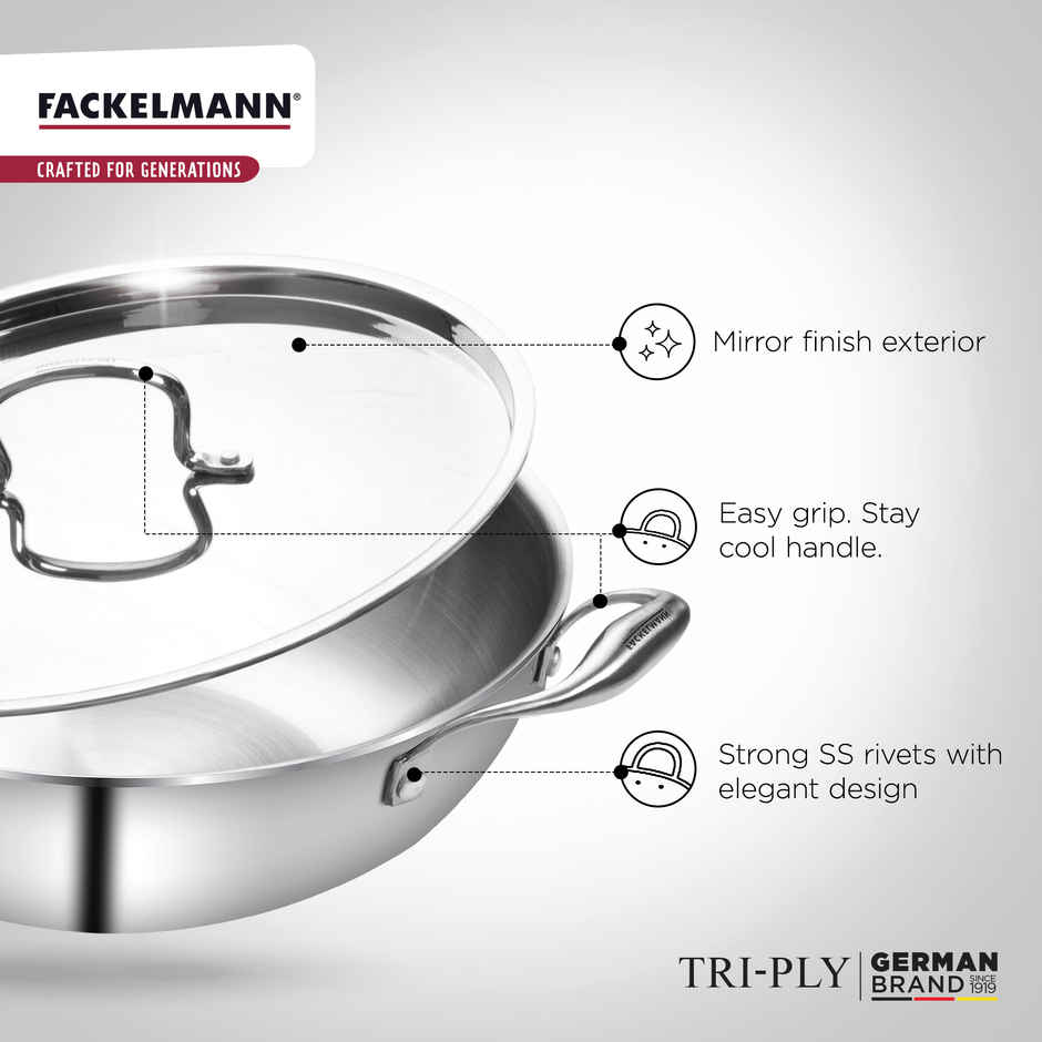 Fackelmann Triply Kadai w SS Lid 30 cm